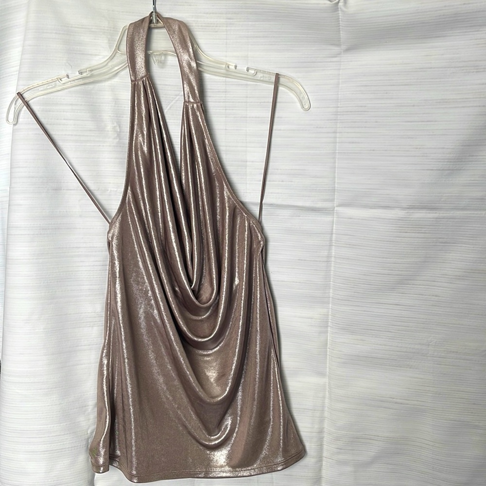 Halter dressy shirt, Caramel color,